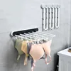 Balcony Foldable Underwear Sock Drying Rack 24 Clip Storage Panties Bra Hanging Bathroom Towel Organizer No Punch Space Saving 1