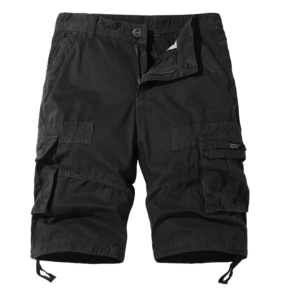 Mens Cotton Elastic Waist Fashion Overalls Shorts