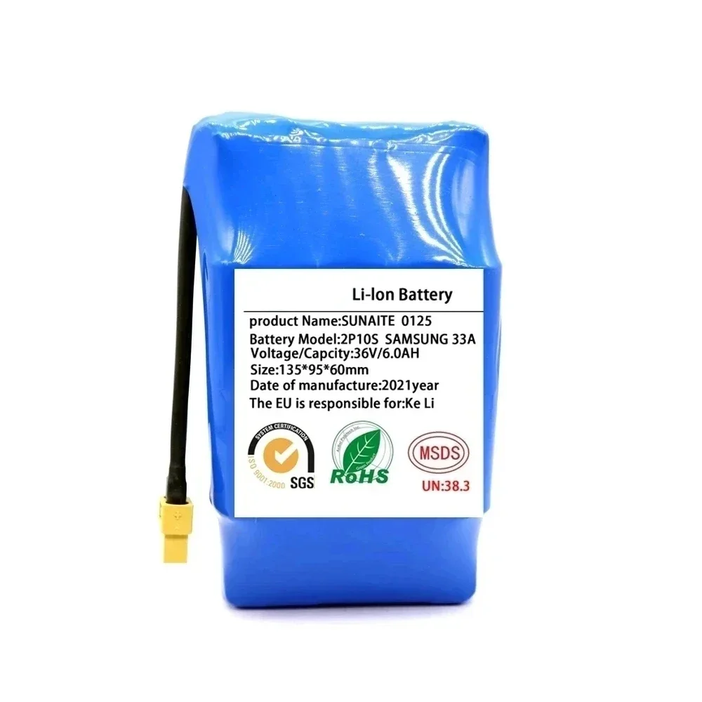 Batteria Hoverboard 36V Batteria Litio 36V 8Ah SSCYHT - Per Hoverboard E Scooter Elettrici Con Connettore Xt60