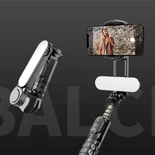 Mini palo Selfie trípode plegable monopod con Bluetooth inalámbrico obturador remoto Luz de relleno para teléfono trípode cardán estabilizador