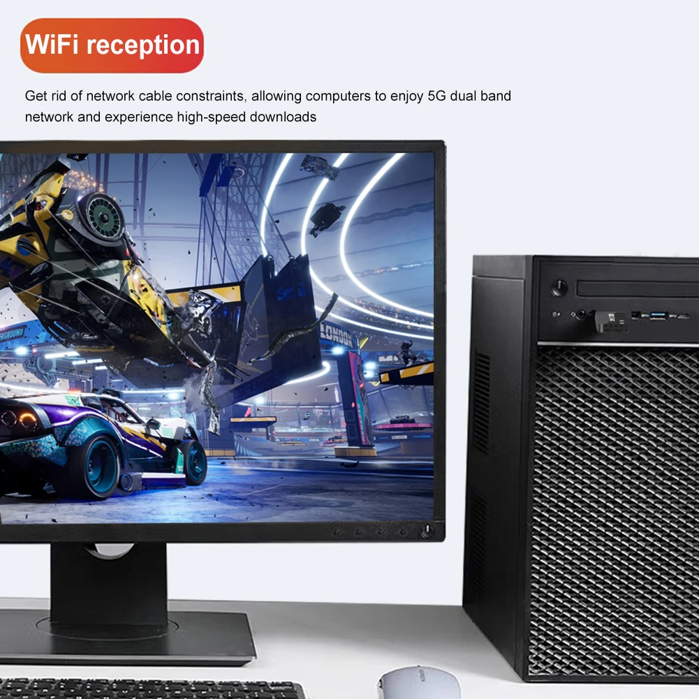 AX900 WiFi6 Smart Network Card Dual-Band Driver-Free Wireless Network Card 900Mbps USB Network Card 2.4G&5GHz for Win 7/10/11