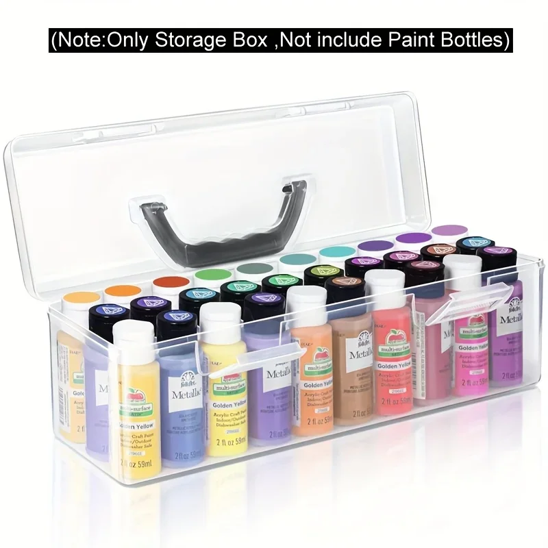 Multi Functional Storage Box, Transparent Plastic Acrylic Paint Storage Box, Hardware Toolbox Calligraphy Supplies Storage Box