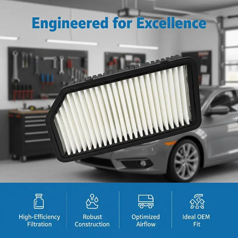 Filtro dell'aria per motore dell'auto, filtrazione ad alta efficienza, lunga durata, aumenta la potenza del motore per la maggior parte delle auto berlina e SUV, manutenzione auto - Image 6