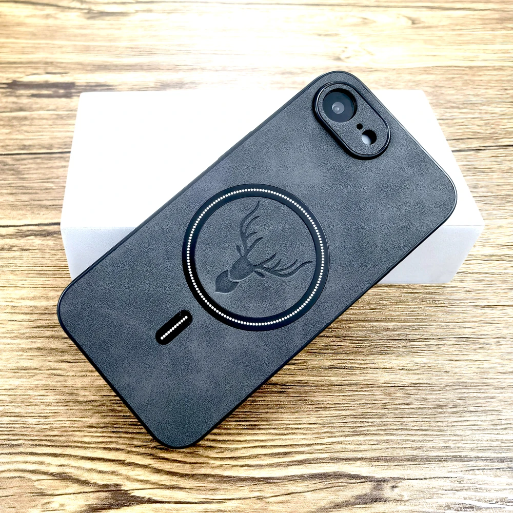 Luxurious Faux Sheepskin Leather Case with MagSafe and Wireless Charging Capability