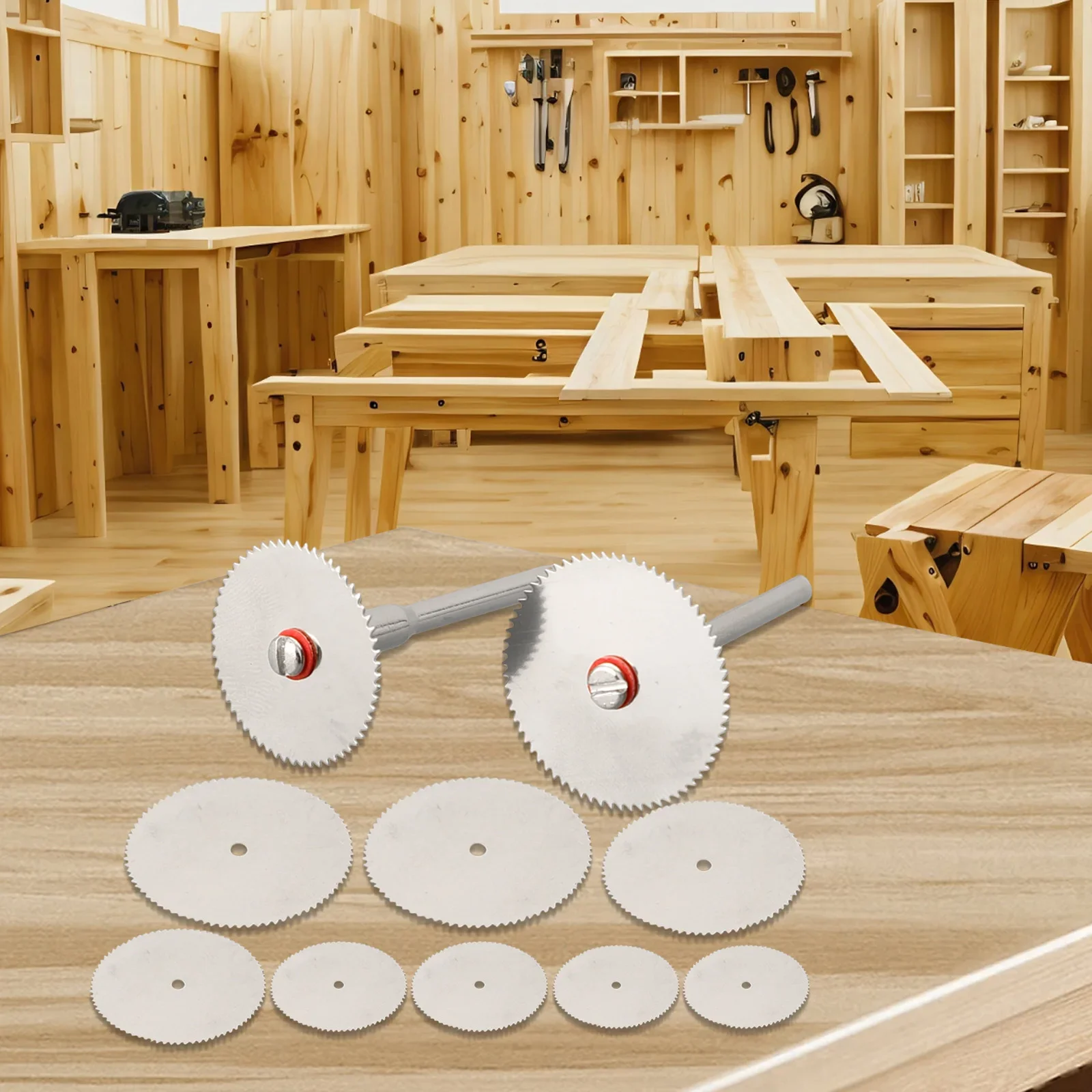 Mini Circular Saw Blade Carbon Steel Rotating Tool Cutting Discs 12pcs Mandrels Woodworking-Tools Cutting Wood Plastic Mini Saw Blades