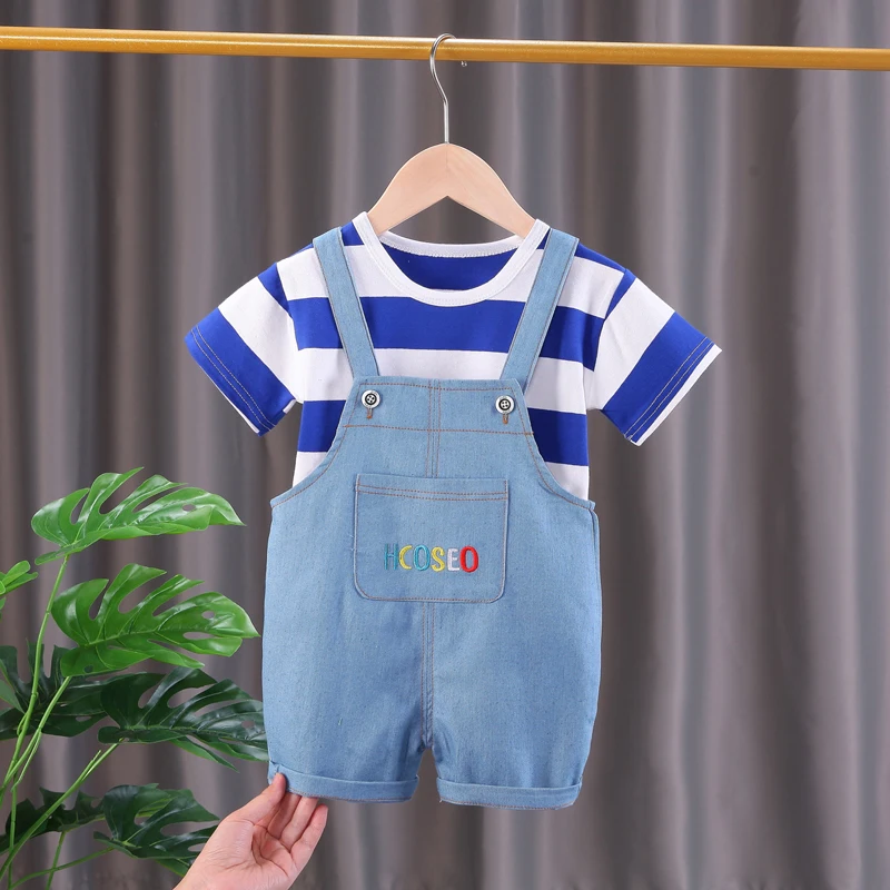 

XJL-Baby Clothes Toddler Boy Clothes -0-5 Years Old Summer Short-Sleeved Shorts Suit Baby Printed Shirt Two-Piece Suit