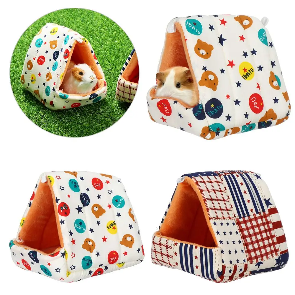 

Cute Small Animal Sleeping Bed Plush Hamster Nest Hammock Guinea Pig Squirrel Cage Hanging Warm House Decor Pet Supplies