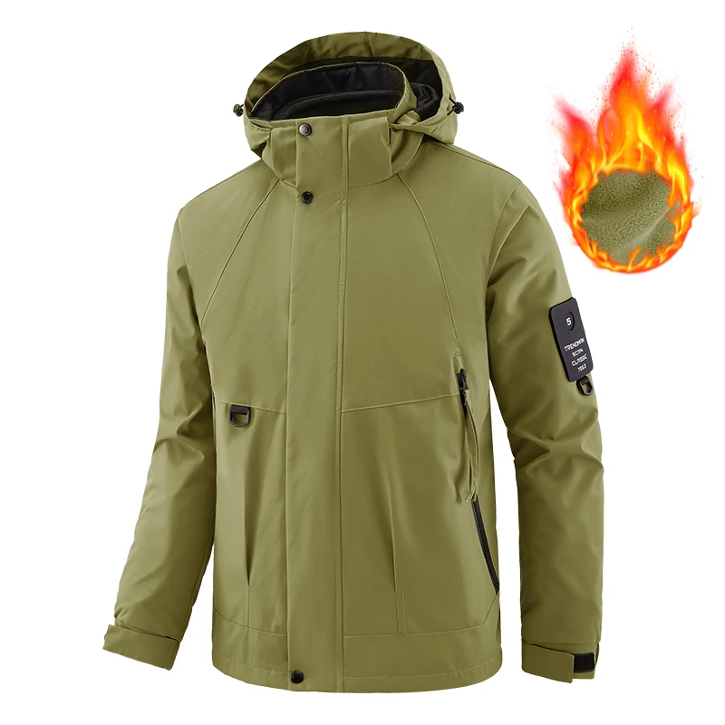 Winter Men Outdoor Windproof Ski Jacket Coat Man Sport Detachable 2 Piece Jacket Men Waterproof Jogger Windbreaker Plus Size 8XL 5