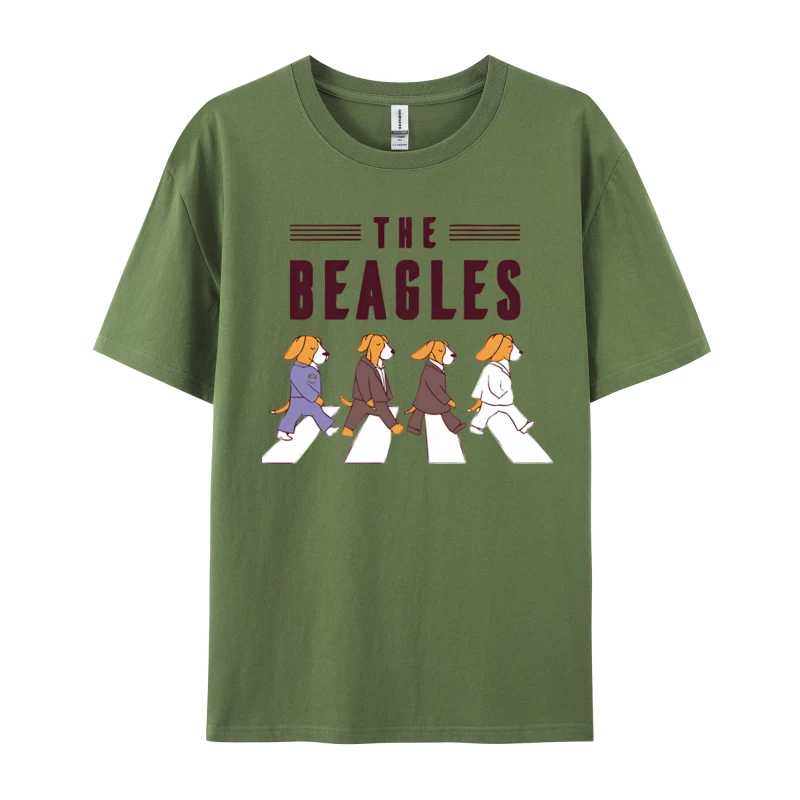 TheBeaglesDogVintage Prevailing Short Sleeve Funny T Shirts Pure Cotton Crew Neck Men Tees Custom Tops & Tees Father Day TheBeaglesDogVintage armygreen