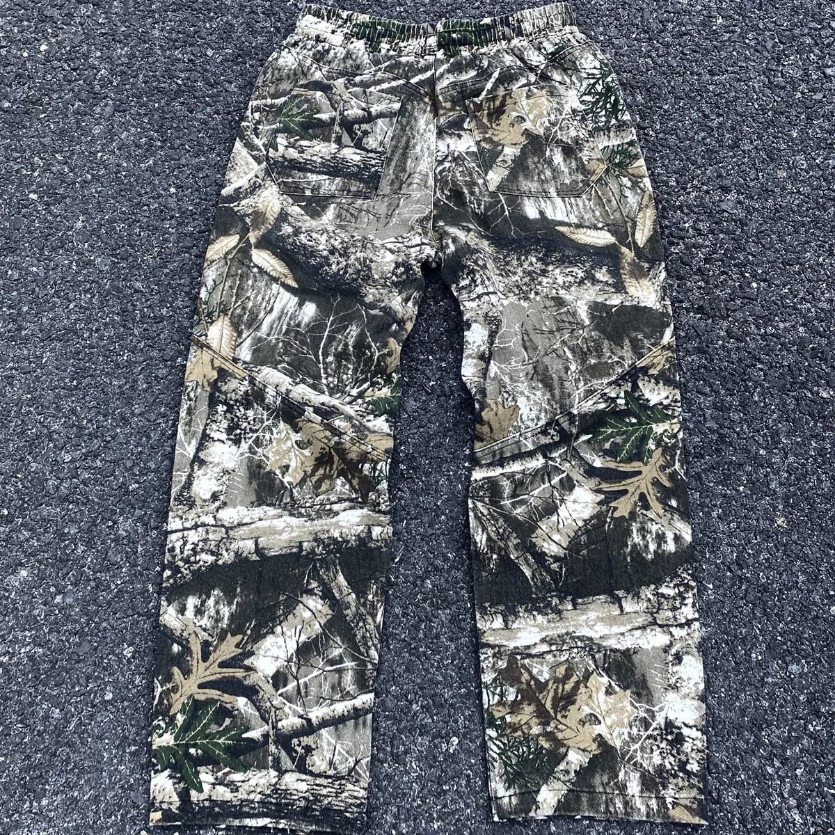 Yao888 Leaf Camouflage Functional Tactical Pants Pure Cotton Washed Streetwear Vintage Casual Oversize Trousers For Men 3