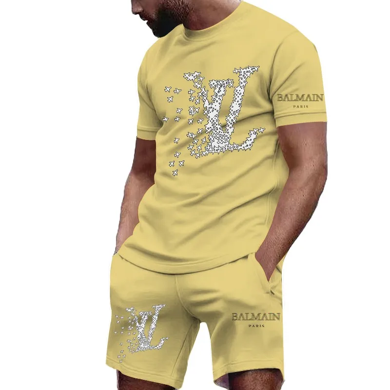 2025 Men's and Women's Fashion Leisure High Quality 3D Printed T-shirt Set New Product 3