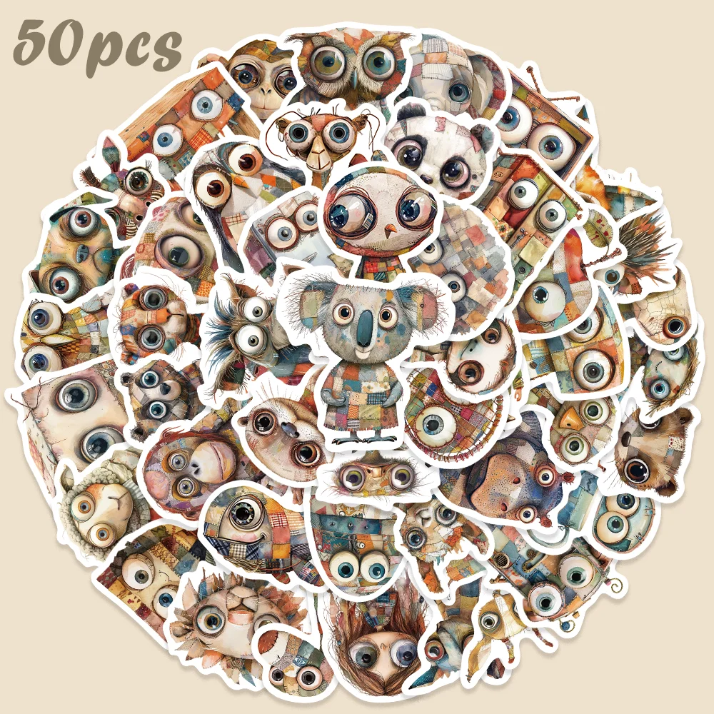 

50pcs Funny Retro whimsical Stickers Waterproof DIY Decoration Skateboard Ipad Laptop Scrapbook Notebook Diary Kids Toy Sticker