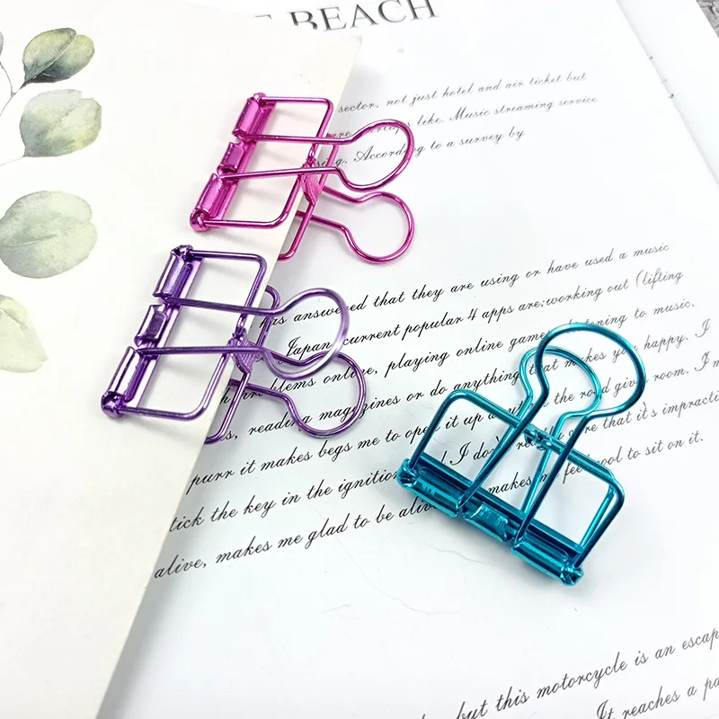 5PCS Fancy Paperclips Cute Stationery Clips Metal Binder Clips Office for Organizing Notes HXZ05 paper clips binder clips