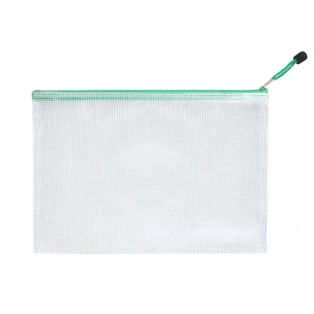 thumbnail image 1 of Bolsa de malla con cremallera, impermeable, de plástico, para documentos, multiusos, para viajes, almacenamiento, electrodomésticos de oficina, bolsas para organizar el hogar, 1 of 5