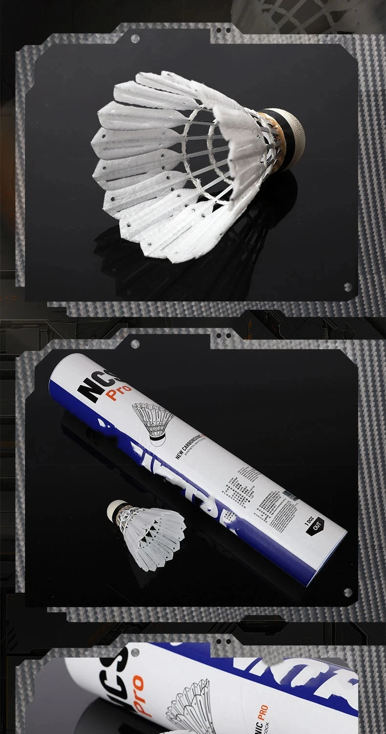 Professional Carbon Badminton Shuttlecocks 12 Pack Stable Flight_voghion.com