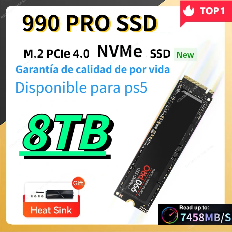 

512GB ssd nvme m2 PCIe 5.0 1TB Solid State Drive 2280 990pro 2tb 4tb ssd nvme m2 Internal Hard Disk hdd for ps5 Laptop Desktop