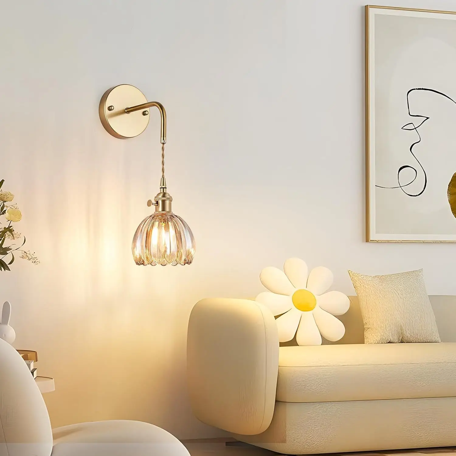 Japanese Retro Floral Glass Wall LampS Modern Simple Bedside Lamp for  Bedroom Study Led Mirror Light with Adjustable Wall Sconce - AliExpress, image size:1500x1500