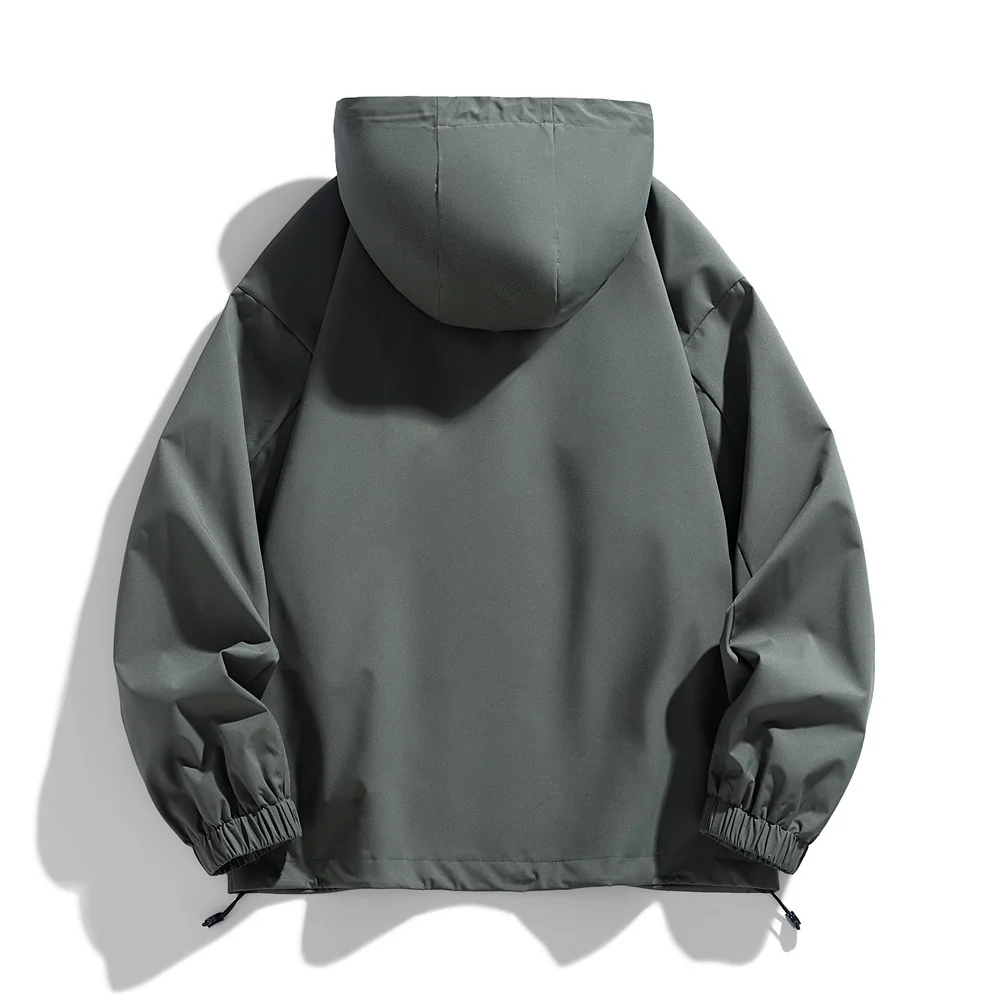 Windproof Waterproof Jacket - Plus Size Workwear Coat With Breathable Zipper Closure