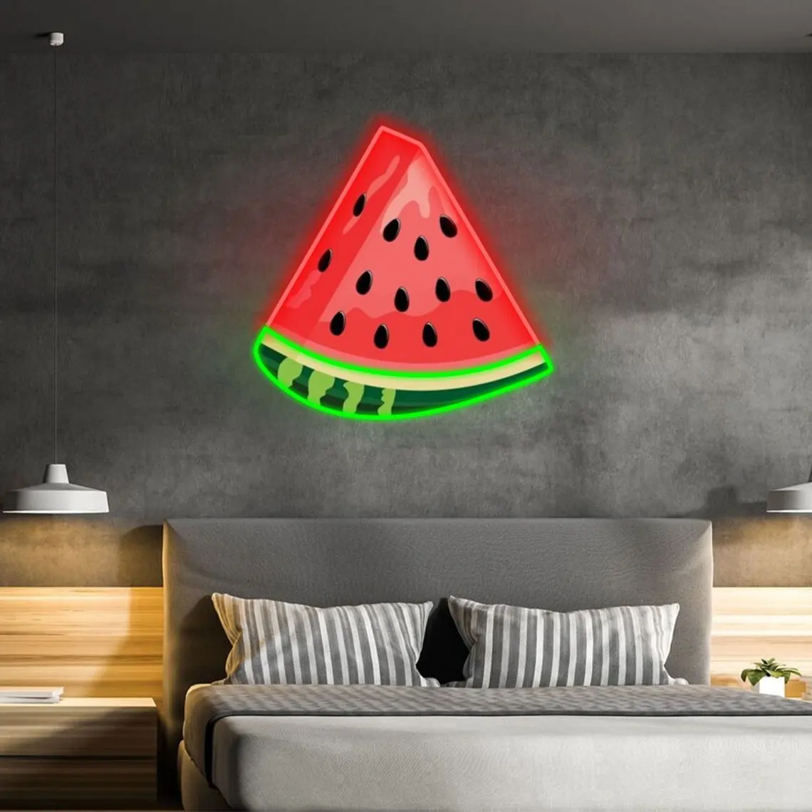 

Watermelon Acrylic Neon Led Sign Food Fruit Custom LED Lights Restaurant Kitchen Business Shop Wall Art Hanging Watermelon Bar