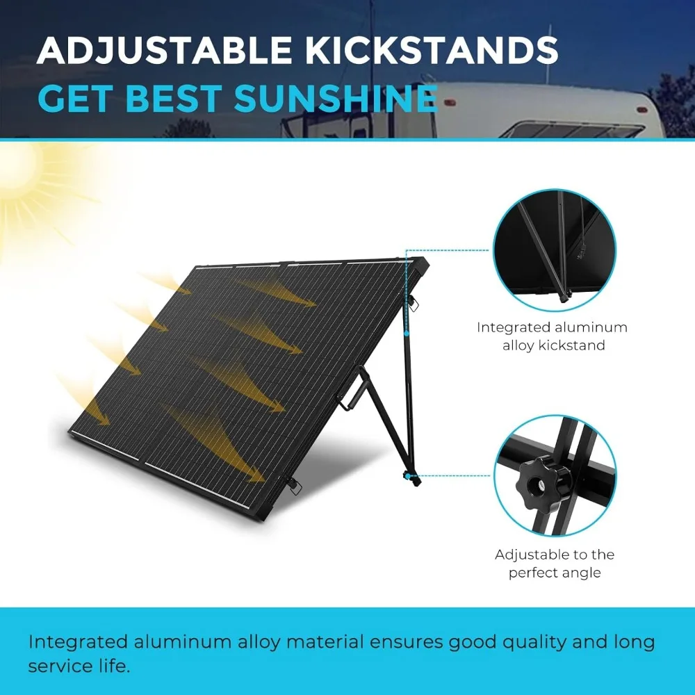 Renogy 200 Watt 12 Volt Portable Solar Panel with Waterproof 20A Charger Controller, Foldable 100W Solar Panel Suitcase