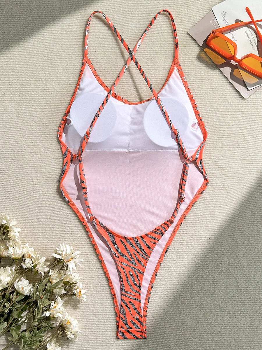 2024 Halter Thong Female Swimwear One Piece Swimsuit Women
