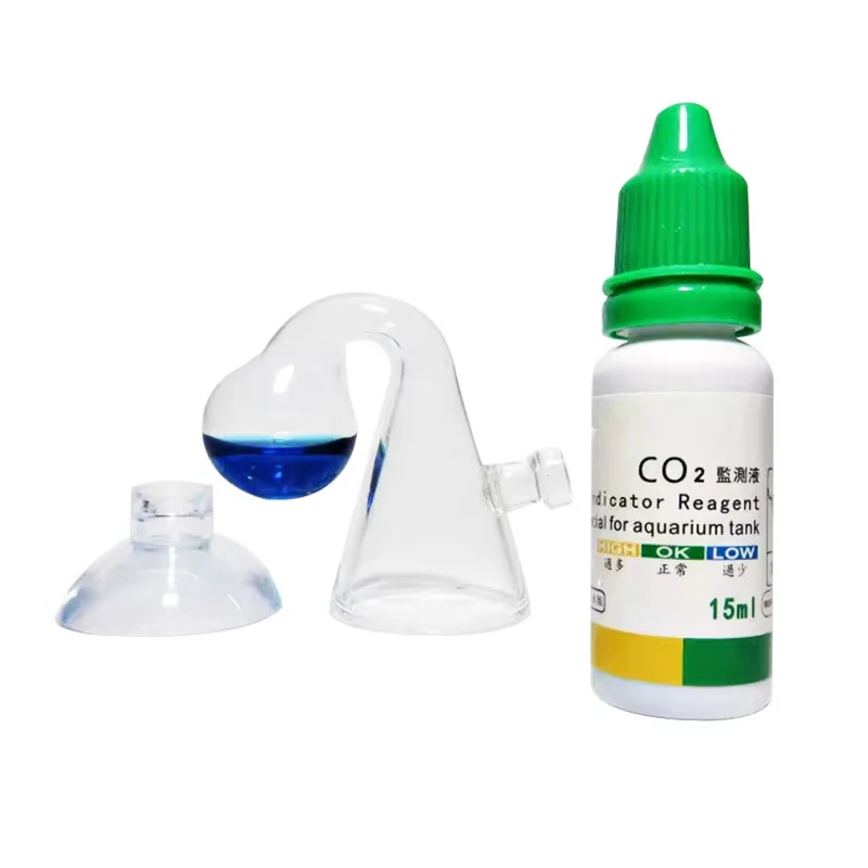 CO2 Indicator Solution Aquarium CO2 Indicator Solution Monitor Plants Grass CO2 System Concentration Fish Tank Glass Liquid Tester Fluid Drop Checker