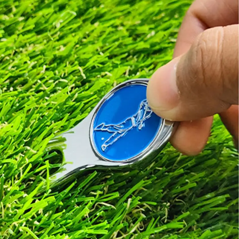1Pc Golf Divot Repair Tool Zinc Alloy Magnetic Detachable Golf Green Fork Pitch Groove Cleaner Golf Marker Golfs Accessories 3