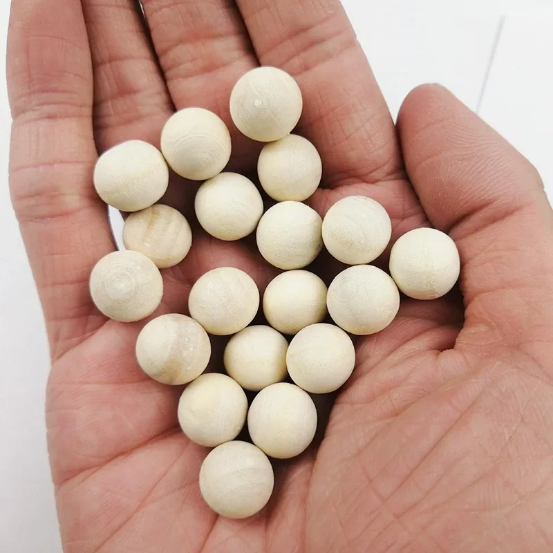 20 Perline Rotonde In Legno Naturale Misppro 35 Mm – Distanziatori Grezzi Per Gioielli Fai Da Te, Bracciali, Collane