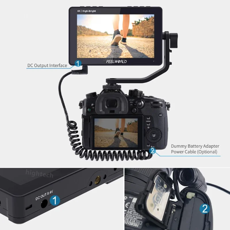 FEELWORLD F5 PROX 5.5'' High Bright Camera Field Monitor Touch Screen 1200nit 1920*1080 1000:1 Brodcast Monitor for Film Studio