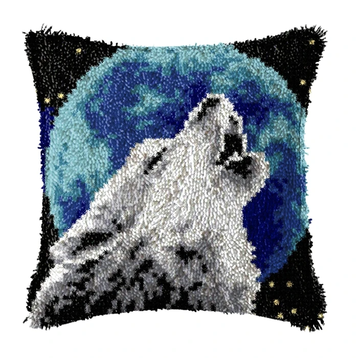 Simple Retro Series Latch hook rug kits pillow with Preprinted Canvas Datura Flowers Embroidery kits cross stitch Latch hook kit craft supplies carpet embroidery kit