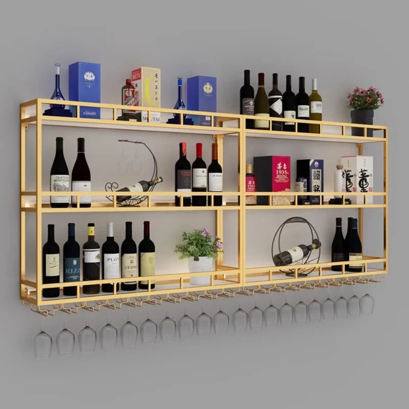 Bar Exterior Assemble Corner Cabinet Whiskey Display Liquor Coffe Restaurant Organizer Equipment Prateleira Salon Luxe Furniture
