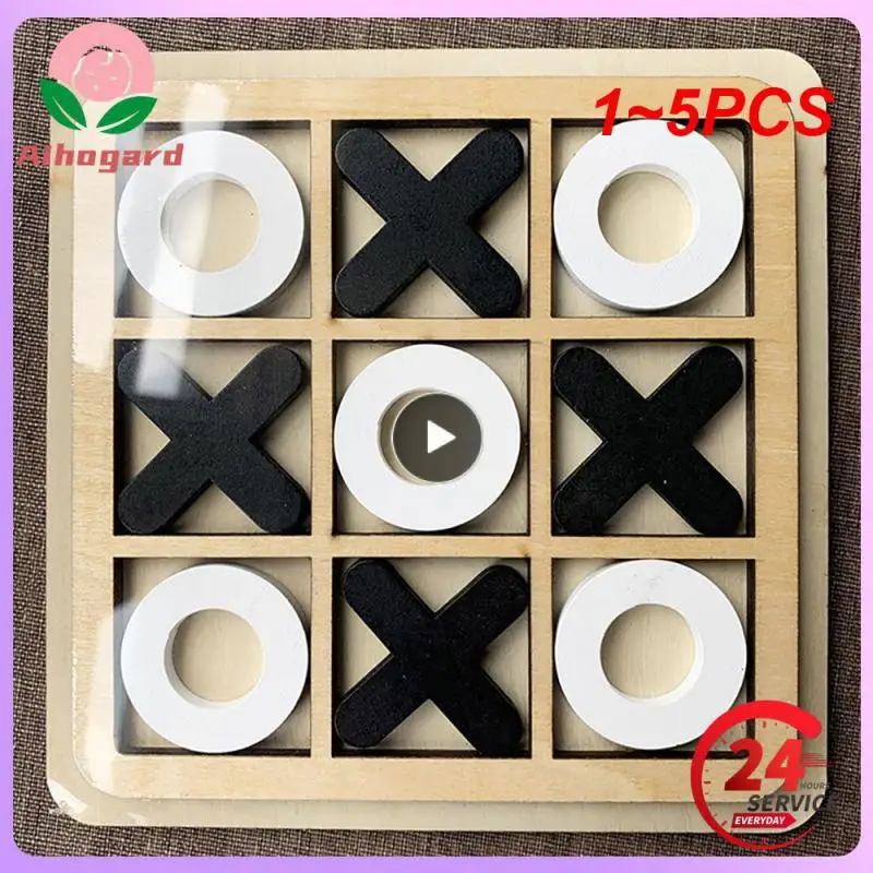 

1~5PCS Parent-Child Interaction Wooden Board Game XO Tic Tac Toe Chess Funny Developing Intelligent Educational Toy Puzzles