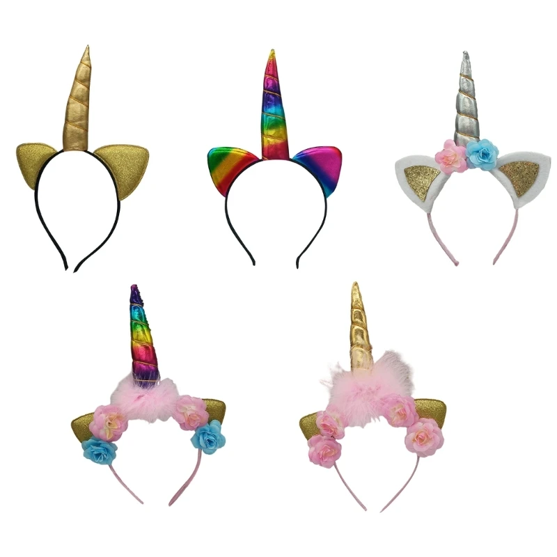 

Christmas Decorative Headband Festival Party Prop Unicorns Horn Headdress Kids Headhoop Birthday Party Costume Accessory