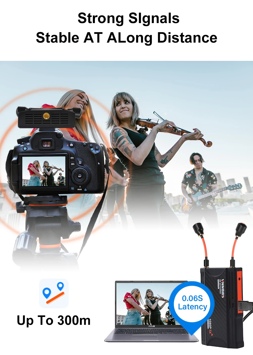 Wireless HDMI Transmitter and Receiver 300M Video Extender kit Lollipop Antenna