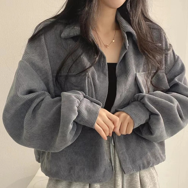 Autumn Retro Versatile Single Breasted Turndown Collar Long Sleeved Jacket for Women Coffee Casual with Pockets Loose Coat 6