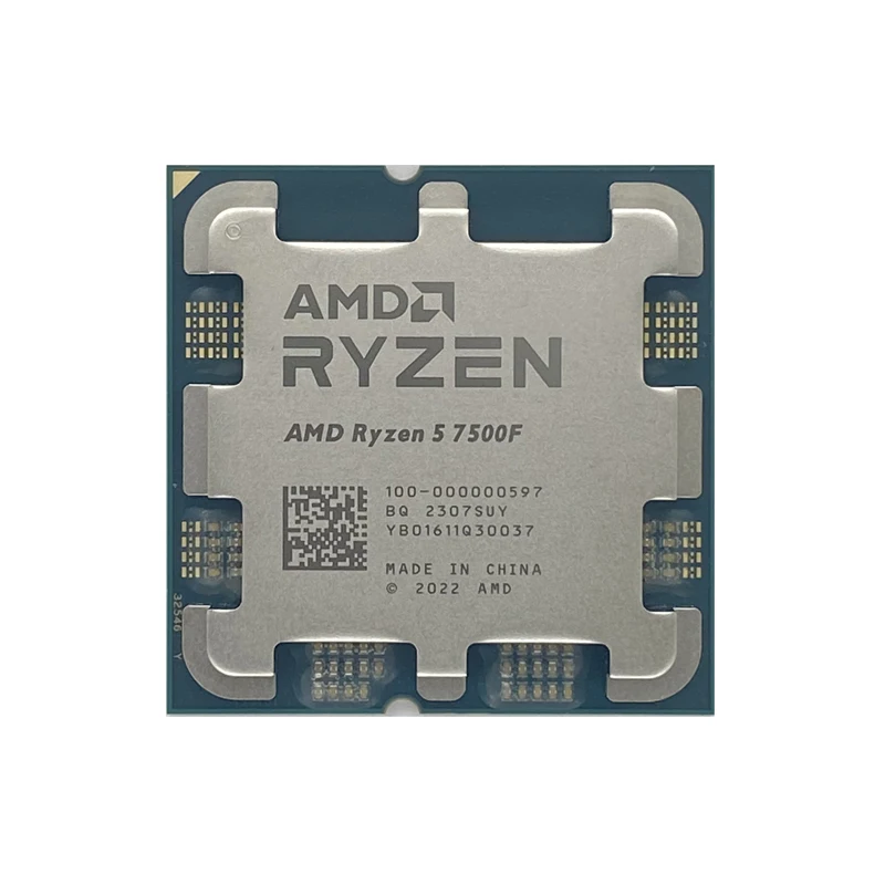CPU Processor AMD Ryzen 5 7500F R5 7500F 3.7GHz 6-Core 12-Thread CPU Processor 5NM L3 = 32M 100-000000597 Socket AM5 without fan and box