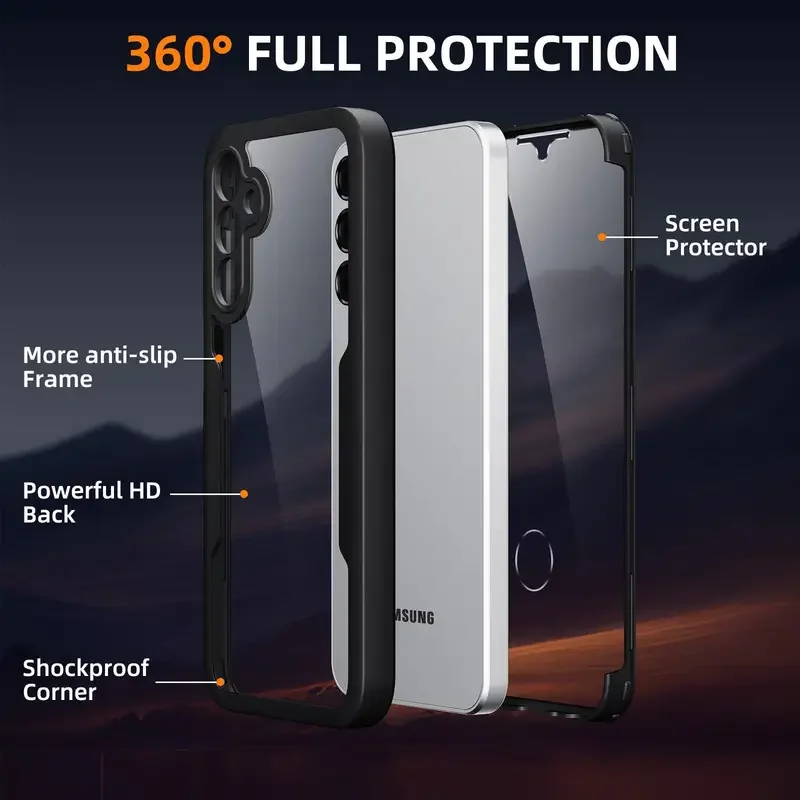 360 Full Body Built-in Screen Protector Phone Case Cover