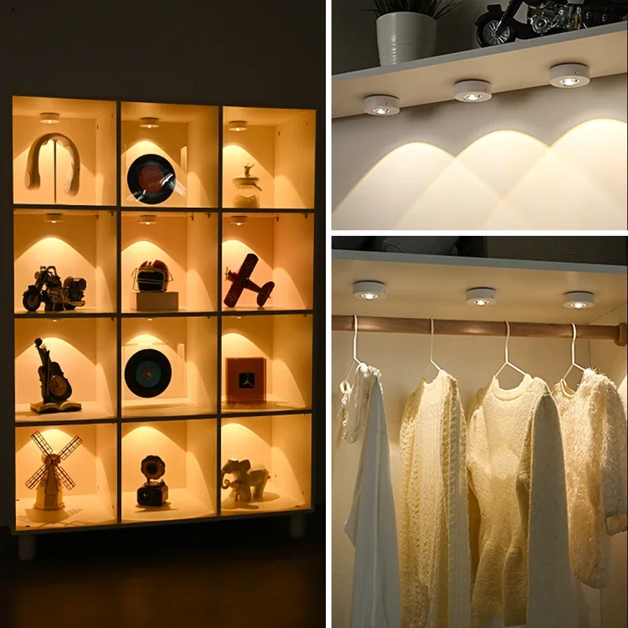 White MINI LED Magnetic Night Light Cabinet Decorative Light Remote Control Colour Adjustable Rechargeable Model Night Lighting led night light,led cabinet light,under cabinet light,cabinet lights,led cabinet lights