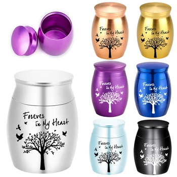 7 Colors Small Keepsake Urn for Human Ashes Tree of Life Cremation Urns Mini Urns Perfect Aluminum alloy Memorial Ashes Holder 1