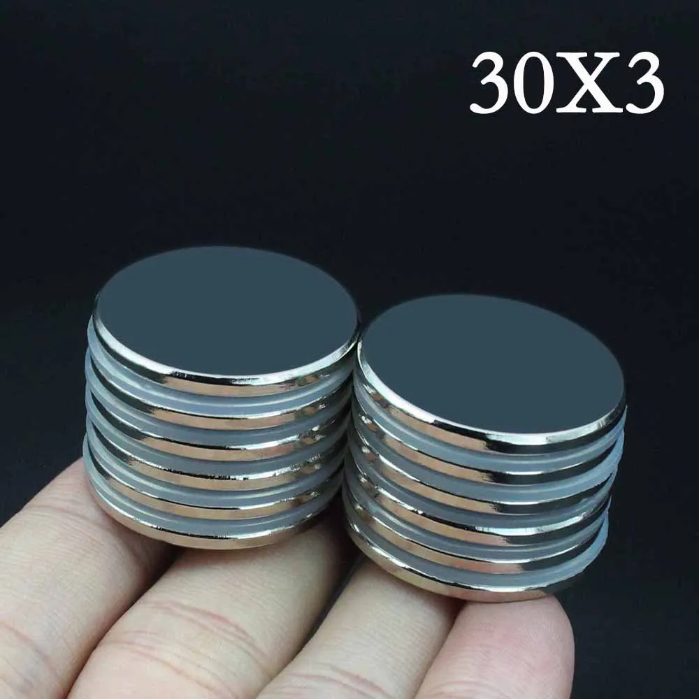 Magnete rotondo Super forte 4x3,5x3,6x3,8x3,10x3,12x3,15x3,18x3,25x3,30x3mm potenti magneti a disco magnetici NdFeB permanenti al neodimio