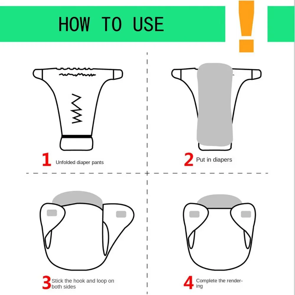 Necessory 0-12Months Washable Diaper 3-15kg Adjustable Cloth Diapers Leakproof S M L Diaper Pants Newborn - 5