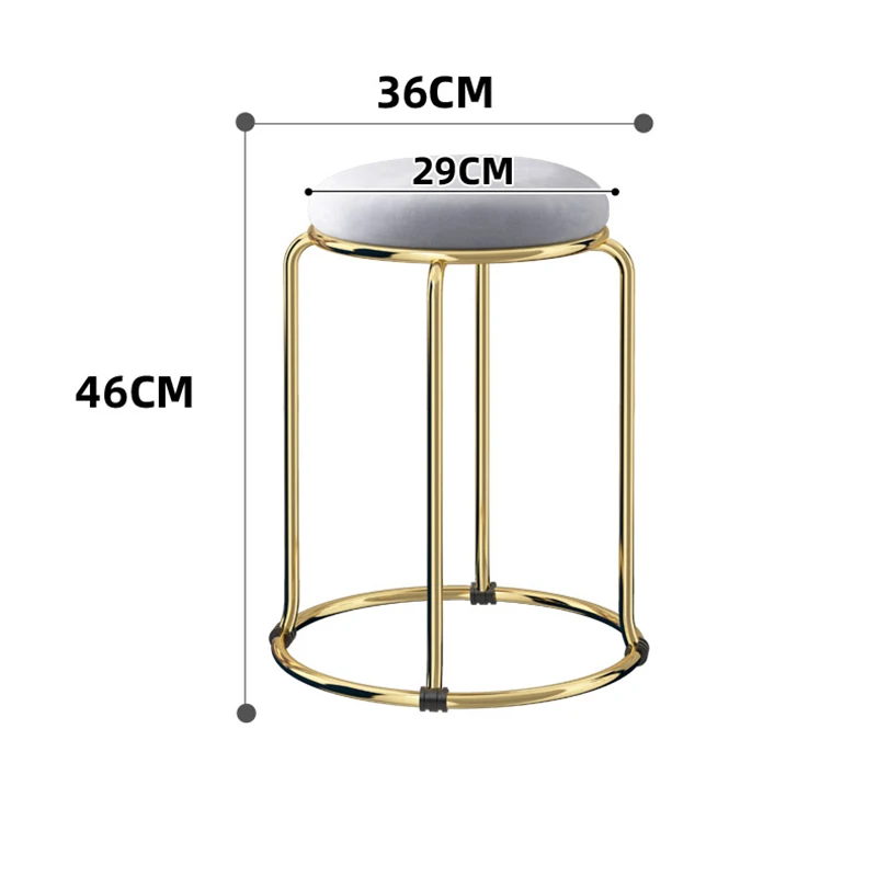 Beauty Salon Gold Luxury Velvet Dining Chair Bar Stool Dresser Dining Chair Low Stool Entrance Muebles Nordic Furniture YH images - 6