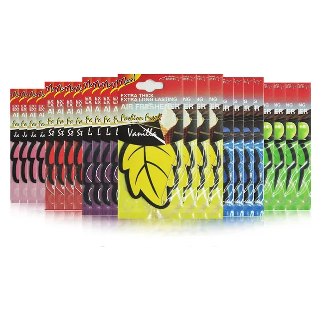 3-60pcs Car Air Freshener Natural Scented Tea Paper Auto Hanging Vanilla Perfume Fragrance Leaf Shape Car Accessories Interior 1