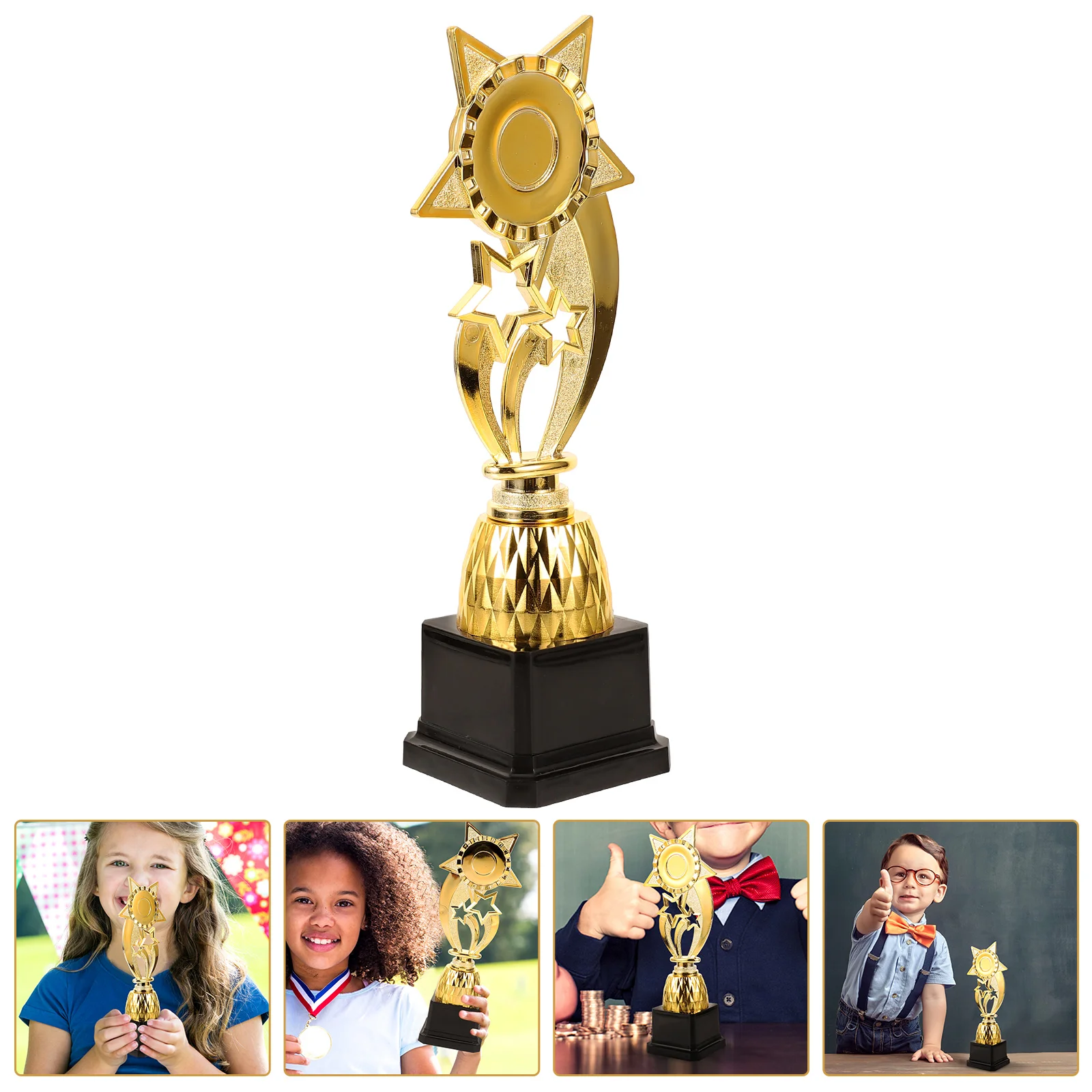 

Plastic Gold Mini Trophy Gifts Pentagram Shaped Decor PC Award for Kindergarten Winner Competition Cup Child Ceremony