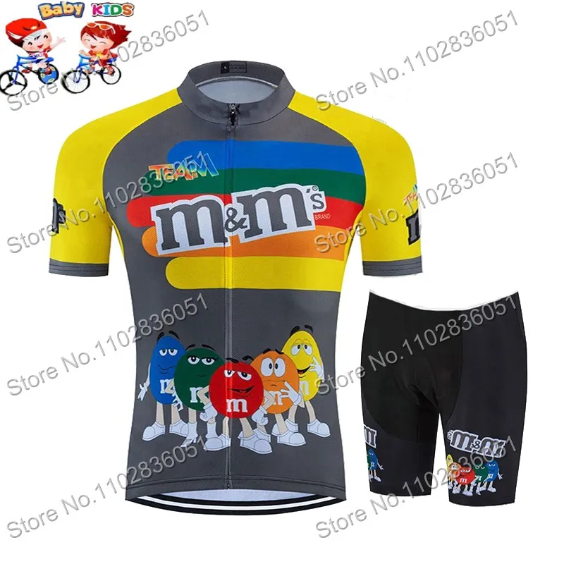 2023 Funny Cartoon Kids Cycling Jersey Set Boy Girls Cycling Clothing Children Road Bike Shirts Suit MTB Ropa Ciclismo Maillot 2
