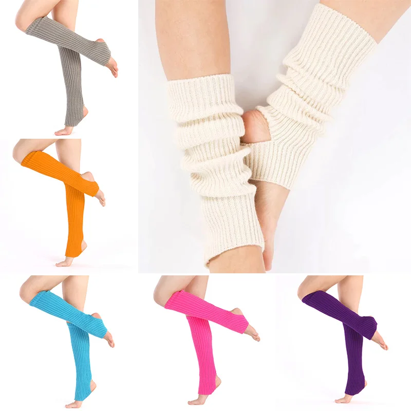 

1Pair Sports Latin Dance Leg Covers Foot Warmers Knitted Yoga Long Socks 50cm