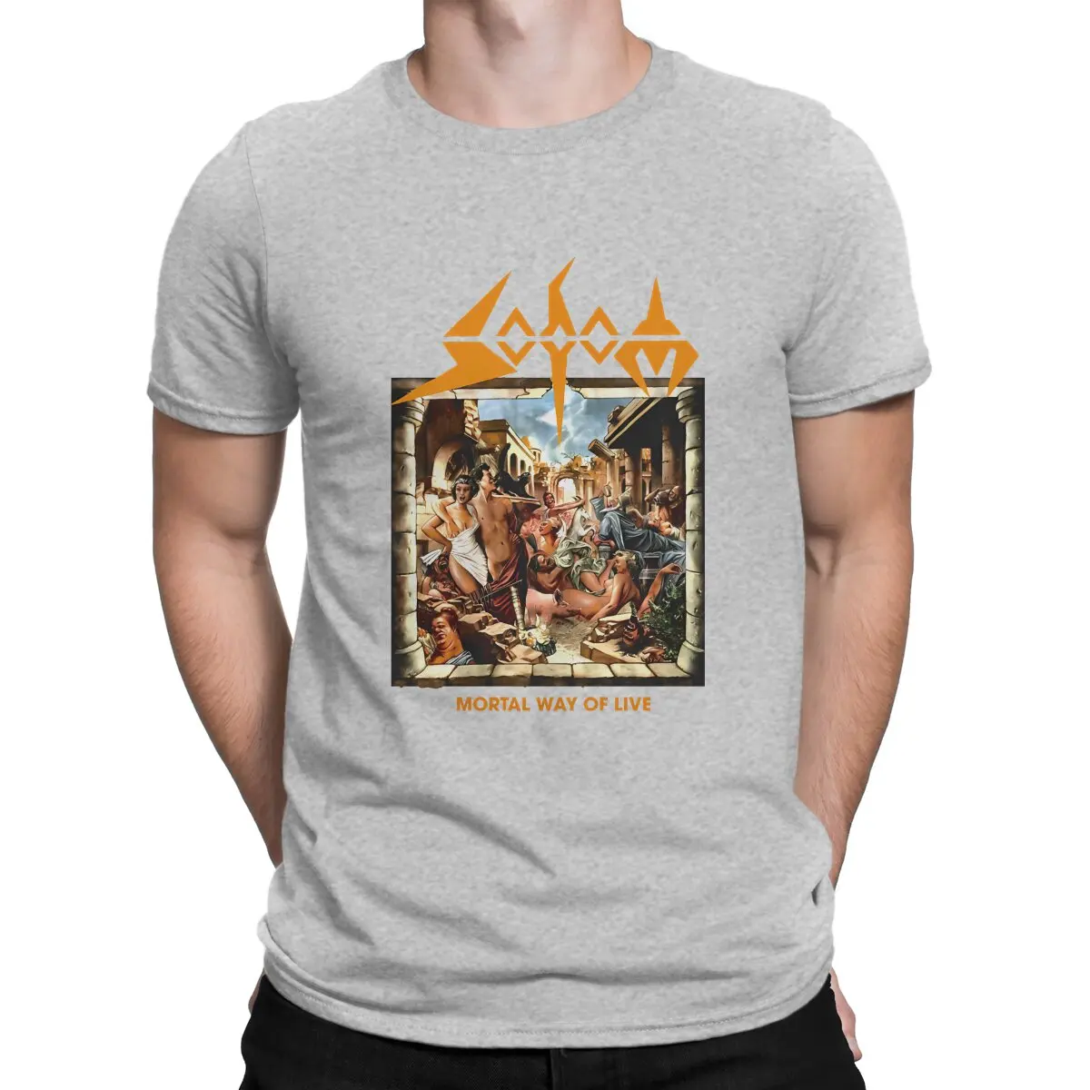 thumbnail image 1 of Camiseta de Sodom Man, Mortal Way of Live, banda de rock, individualidad, sudaderas, nueva tendencia, 1 of 7
