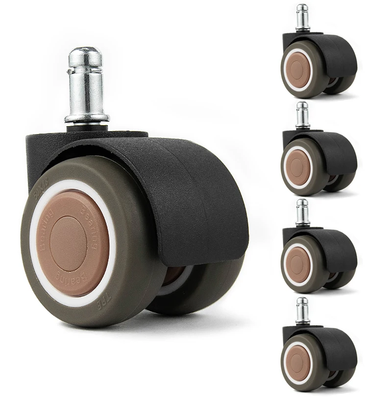 Universal Mute Chair Wheel Office Chair Caster Substituição Rodízios de Borracha Rolo Macio Seguro Móveis Rodas Pcs