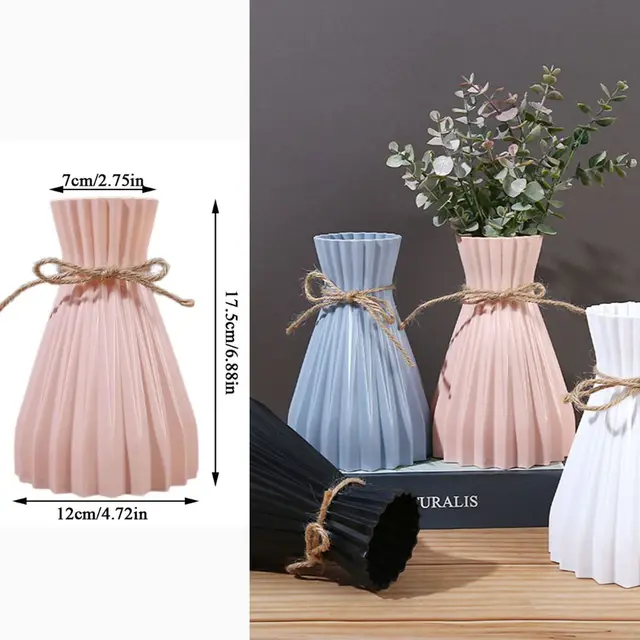 Nordic Style Flower Vase Fashion Simple Plastic Flowerpot Flower Vase Home Living Room Decoration Desktop Decoration Ornaments
