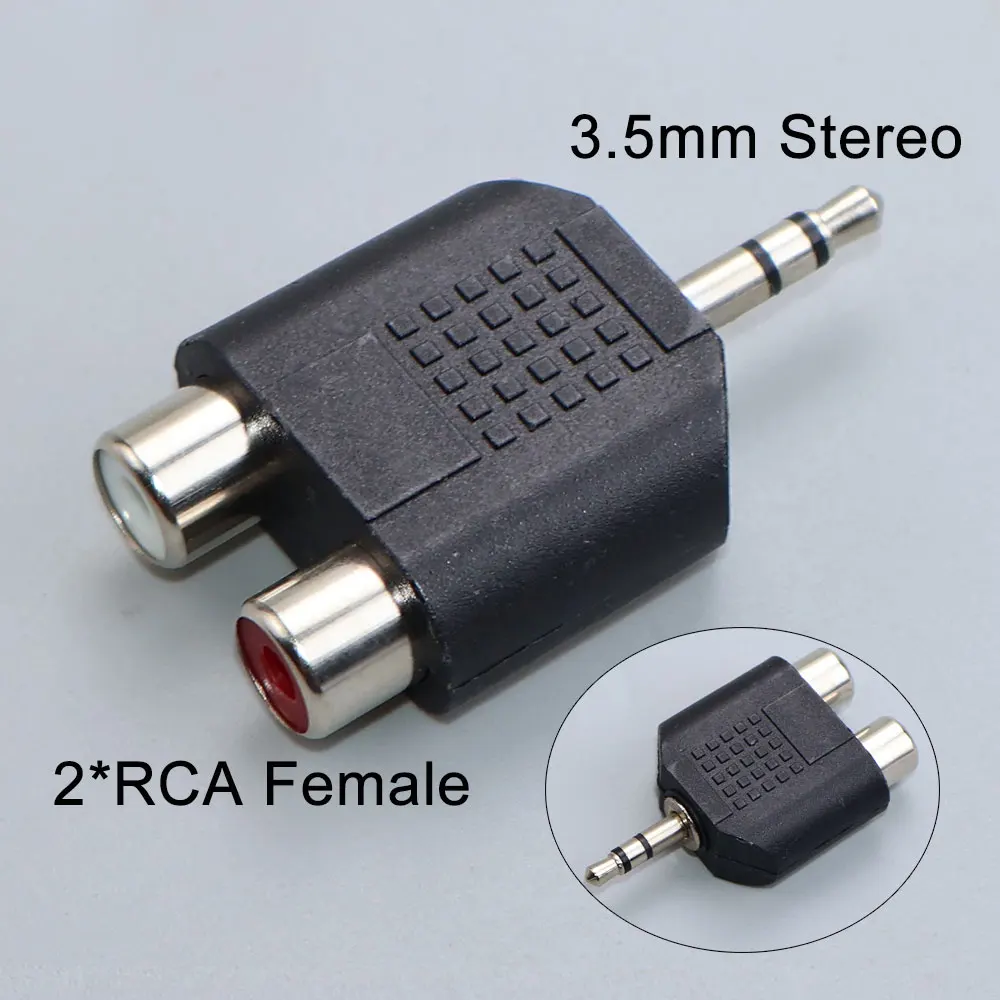 Dual Audio Connector Adapter: 3.5mm & 6.35mm to RCA